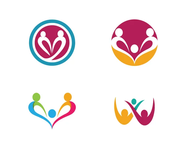 Familjevård personer logotyp — Stock vektor
