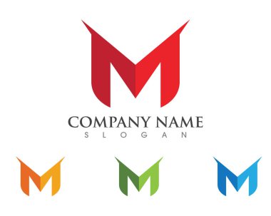 M harfi Logo iş profesyonel logo şablonu