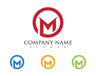 M harfi Logo iş profesyonel logo şablonu