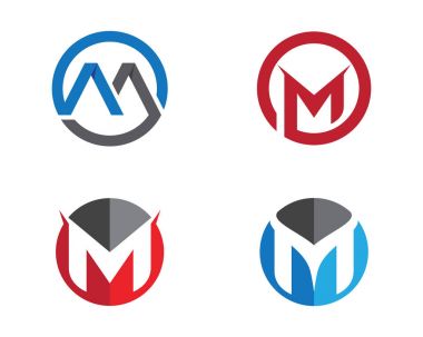 M harfi Logo iş profesyonel logo şablonu