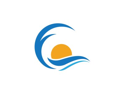 Su dalgası logo şablonu