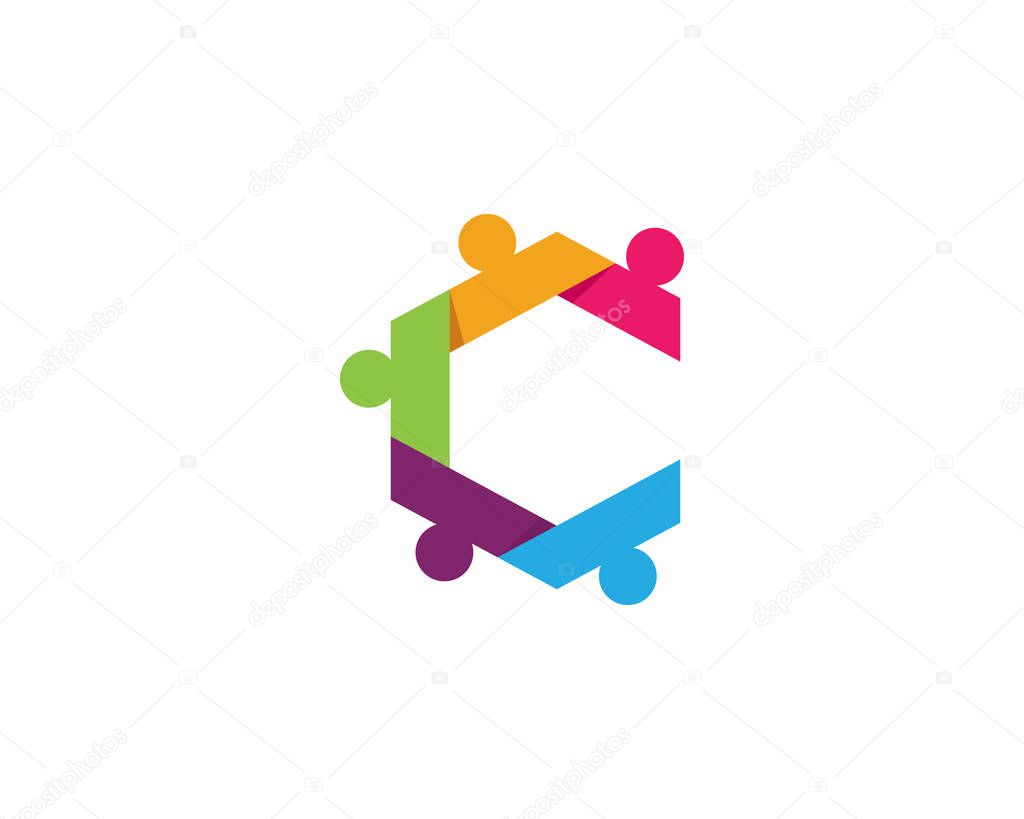Adoption and community care Logo template vector icon