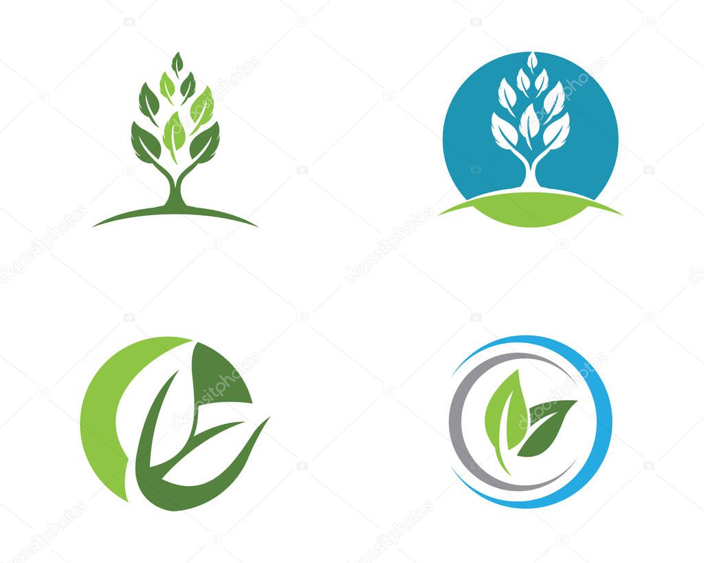 Tree leaf vector logo design,friendly concept