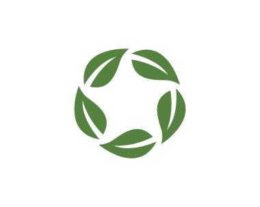 Vektör yeşil doğa logosu ve sembol bırakıyor