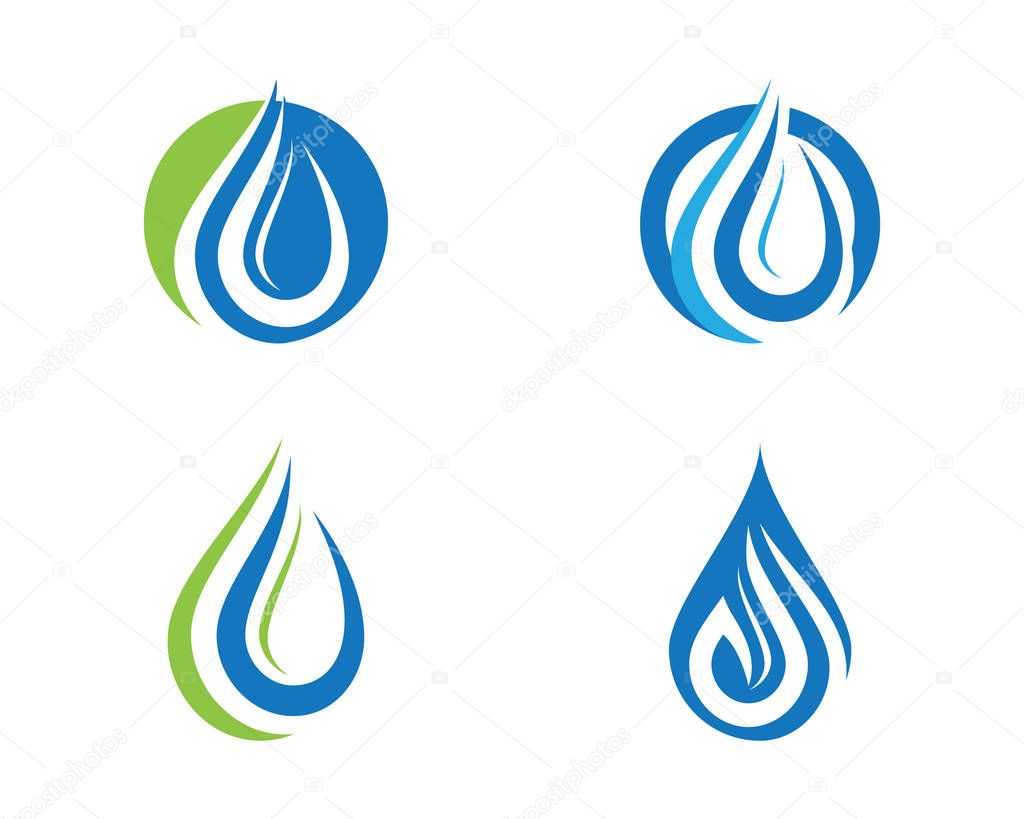 Water drops logo and symbols