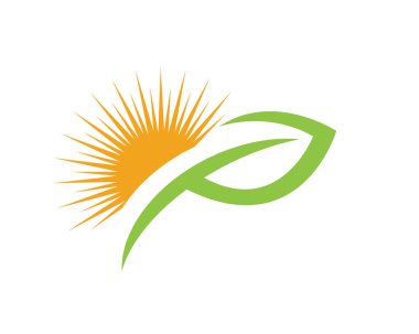 Vektör yeşil doğa logosu ve sembol bırakıyor