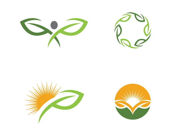 Vettore foglie verde natura logo e simbolo — Vettoriale Stock