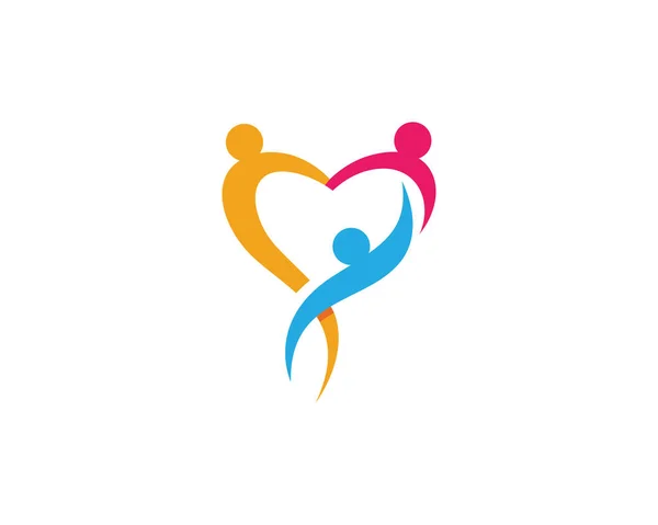 Logo et symboles des soins familiaux Love — Image vectorielle