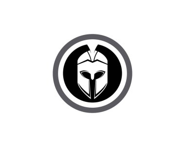 Spartalı miğfer logosu vektör simgesi