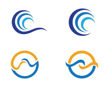 Su dalgası logo şablonu