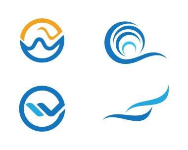 Su dalgası logo şablonu
