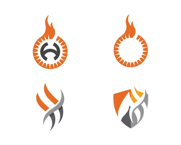 Fuego llama logotipo plantilla — Archivo Imágenes Vectoriales