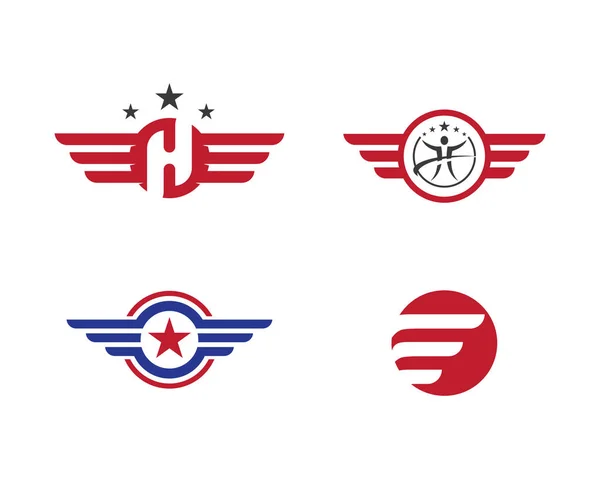 Modèle d'icône vectorielle Falcon Wing Logo — Image vectorielle