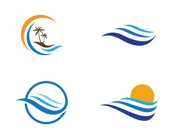 Logotipo da onda de água Modelo — Vetor de Stock