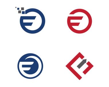 F harfi iş profesyonel logo şablonu