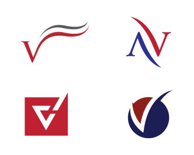 V Harfi Logo İş Şablonu Vektör Simgesi Simgesi