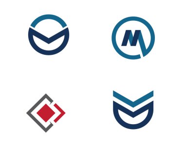 M harfi Logo şablon simgesi