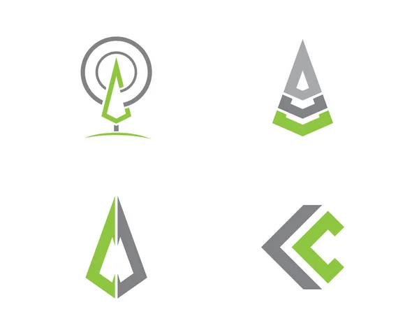 Cedar träd Logotyp mall vektor ikon illustration design — Stock vektor