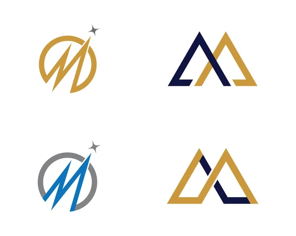 M harfi Logo şablon simgesi — Stok Vektör