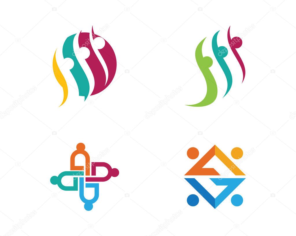 Adoption and community care Logo template vector icon