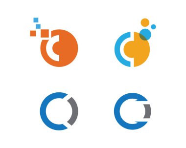 C Harfi Logo Şablonu vektör simgesi tasarımı
