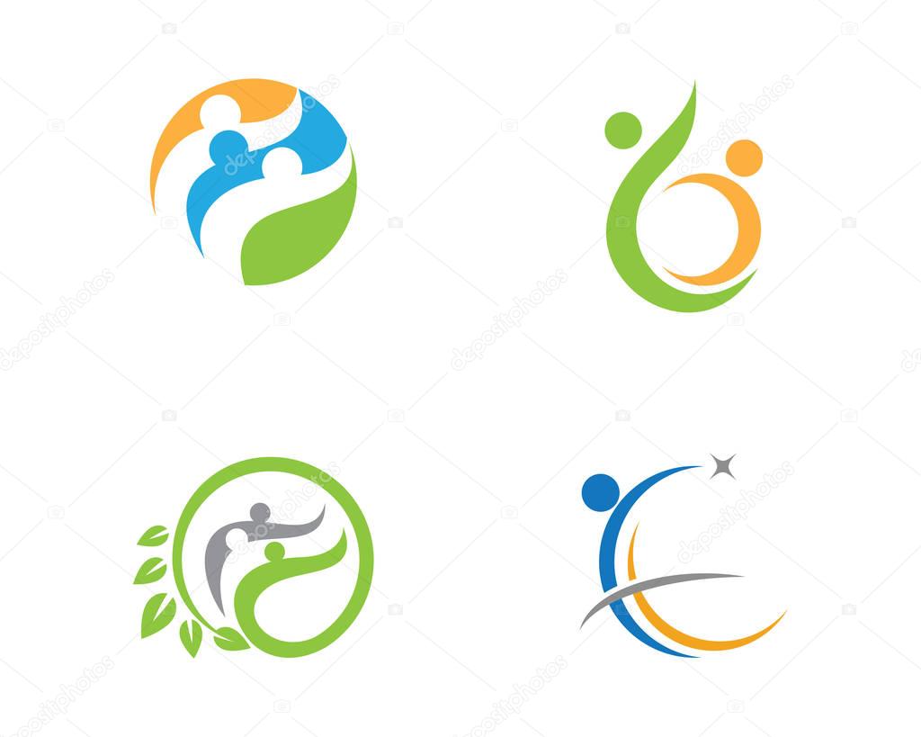 Adoption and community care Logo template vector icon