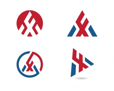 F harfi ile üçgen Logo şablonu