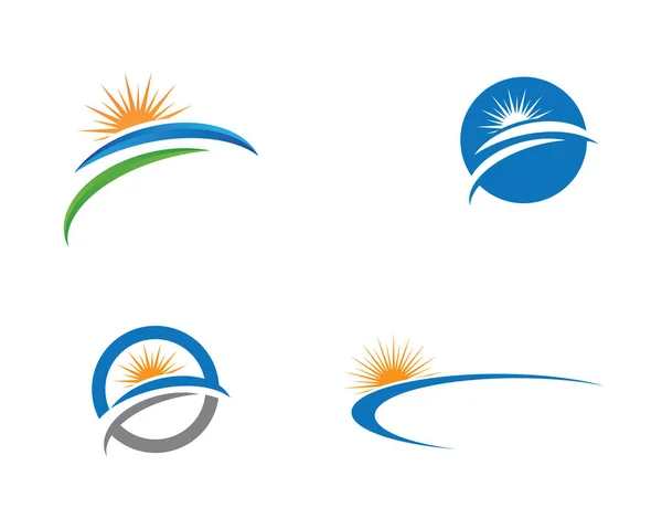 Vector Icon Logo Template Sun over horizon — Stock Vector