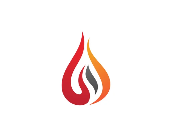 Fuoco fiamma logo modello — Vettoriale Stock