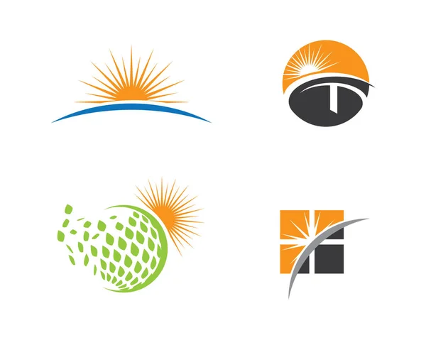 Vector Icon Logo Vorlage Sonne über Horizont — Stockvektor