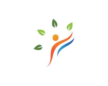 Eğlenceli insanlar Sağlıklı Yaşam Logosu şablon vektör simgesi