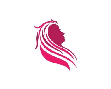 Güzel kadınlar siluet karakter Logo Şablonu ile karşı karşıya
