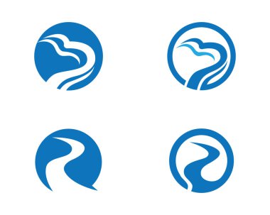 Su dalgası logo şablonu