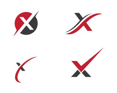 X Harfi Logo Şablonu