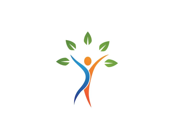 Fun people Healthy Life Logo template vector icon — Stock Vector