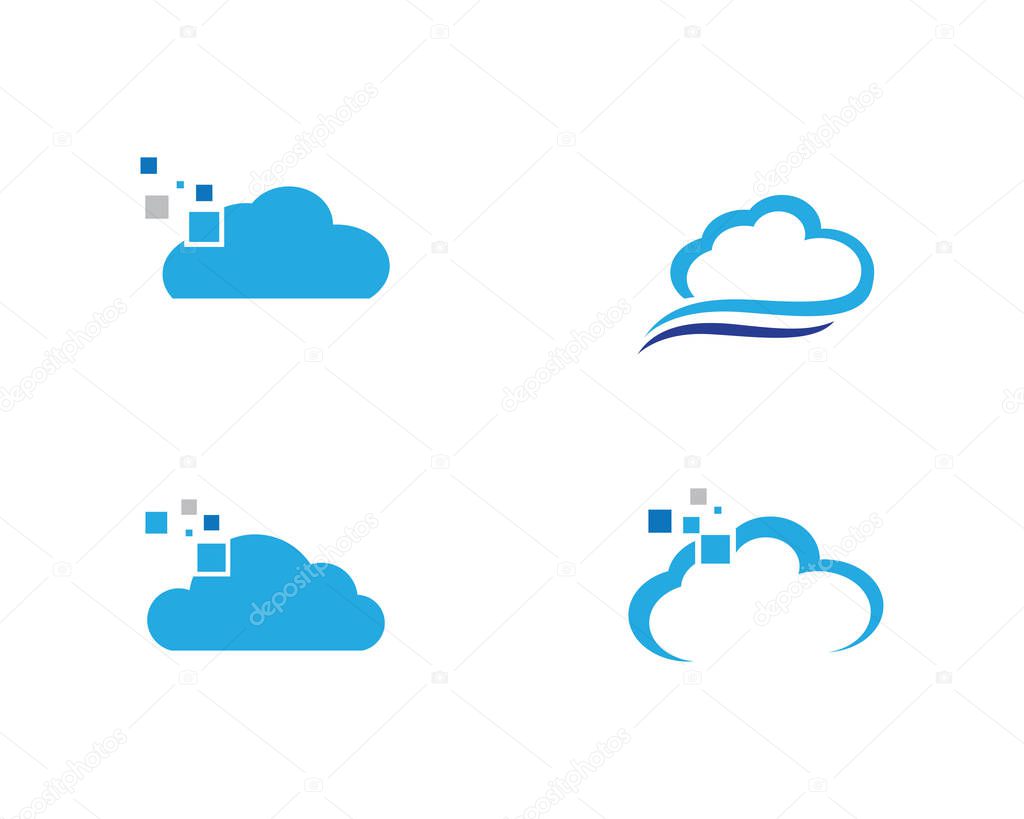 Cloud technology vector logo template design vector