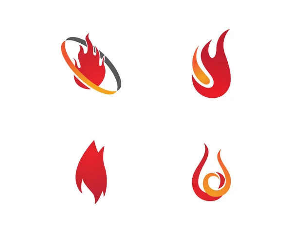 Fuego llama logotipo plantilla — Vector de stock