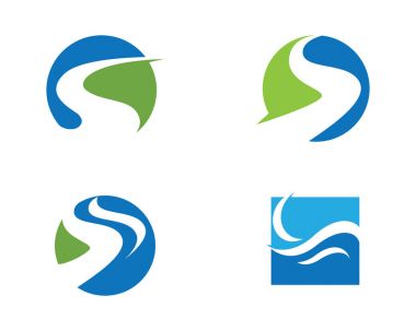 S harfi nehir Logo şablonu
