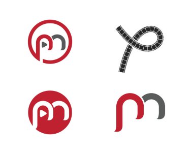  P harfi Logo iş profesyonel logo şablonu