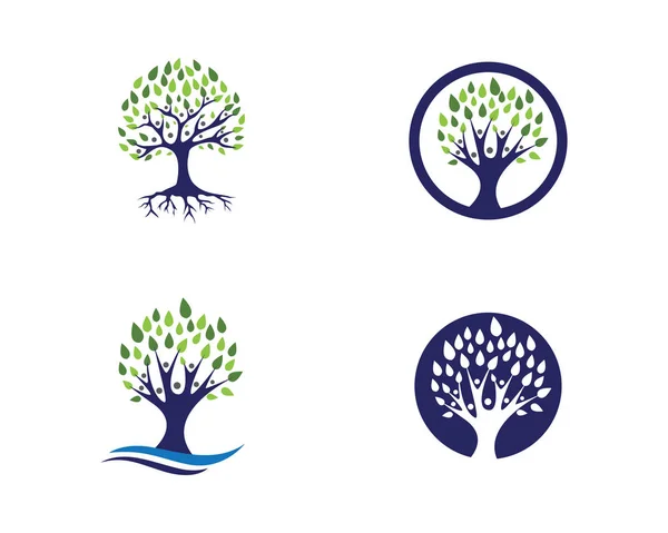 Eco Tree Leaf Logo Sjabloon — Stockvector