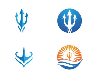 Trident Logo Şablonu vektör çizimi tasarımı