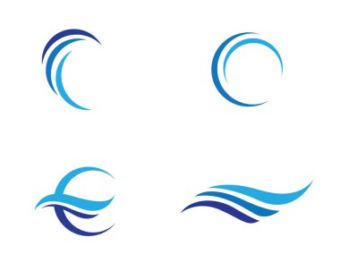 Su Dalgası sembolü ve simge logo şablonu vektörü