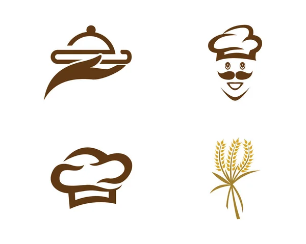 Chef Logo Template vetor ícone — Vetor de Stock