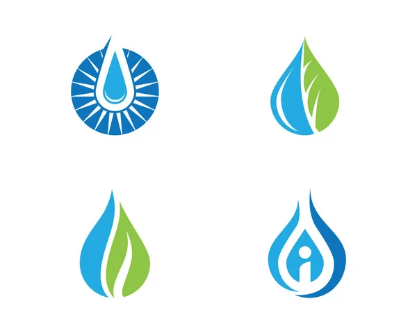 Agua gota logotipo plantilla vector ilustración diseño — Vector de stock