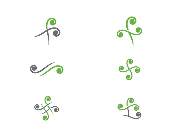 Loga ekologie zelených listů ikona přírodního prvku vektor — Stockový vektor