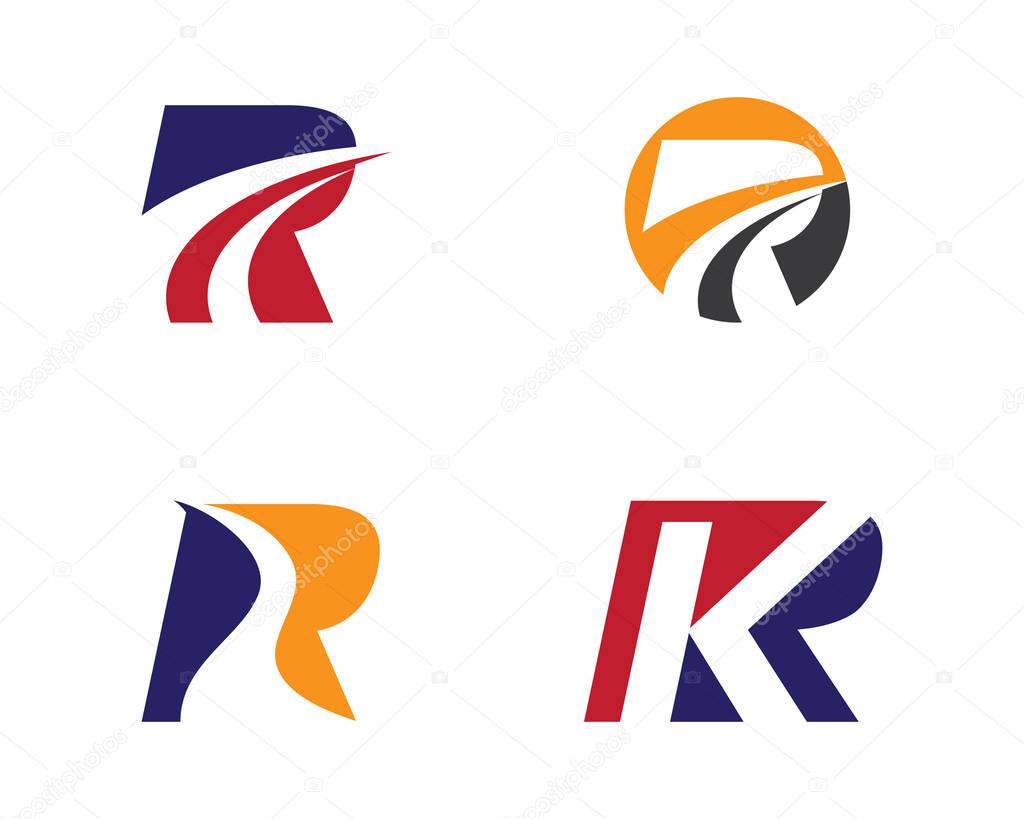 R Letter Faster Logo Template vector icon illustration design