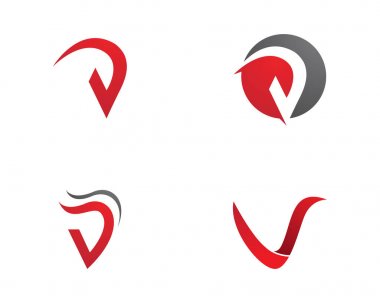 V Harfi Logo İş Şablonu Vektör Simgesi Simgesi
