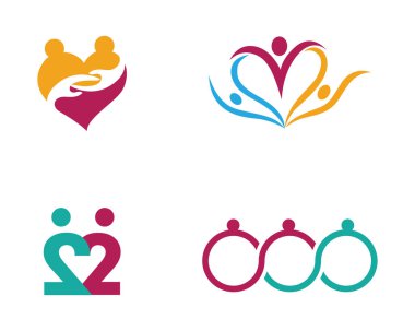 Evlat Edinme ve Toplum Bakımı Logo şablonu vektör simgesi