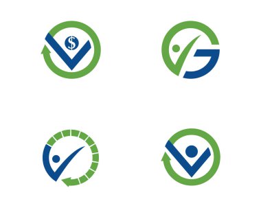 V Harfi Logo İş Şablonu Vektör Simgesi Simgesi
