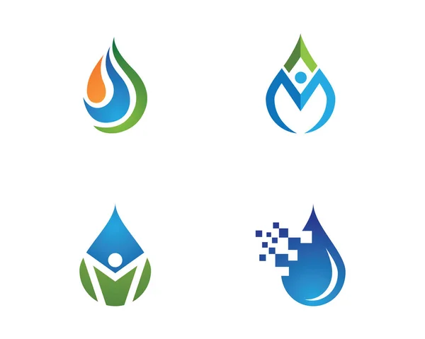 Agua gota logotipo plantilla vector ilustración diseño — Vector de stock